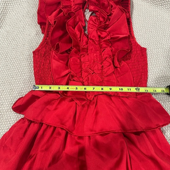 New🔥🔥Karlie Red Ruffled Tiered Cocktail Dress - Picture 7 of 9